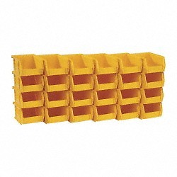 24 Pack Quantum Storage QUS210 Yellow Stack & Hang Bins 4-1/8"W x 5-3/8"D x 3"H
