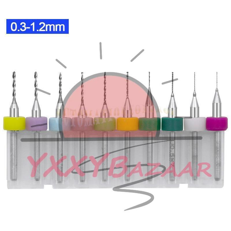 10Pcs 0.3-1.2mm PCB Print Circuit Board Carbide Micro Twist Drill Bits Set Tools