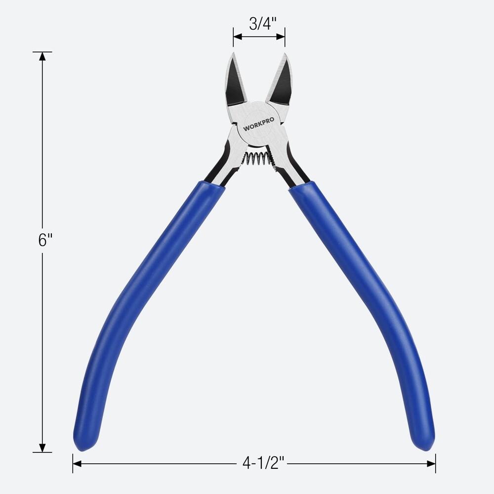 6" Wire Cutter Precision Flush Cutter Spring Loaded Side Cutting Diagonal Cutter