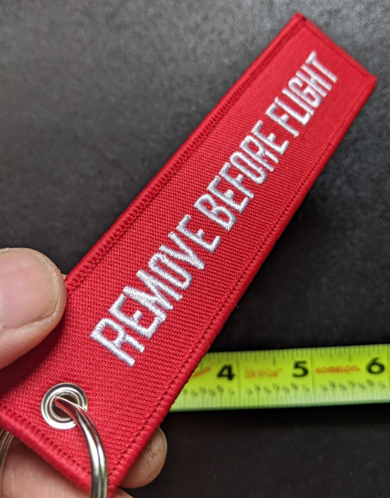 NEW KEY RING LANYARD "REMOVE BEFORE FLIGHT" NOVELTY PILOT RED FLAG