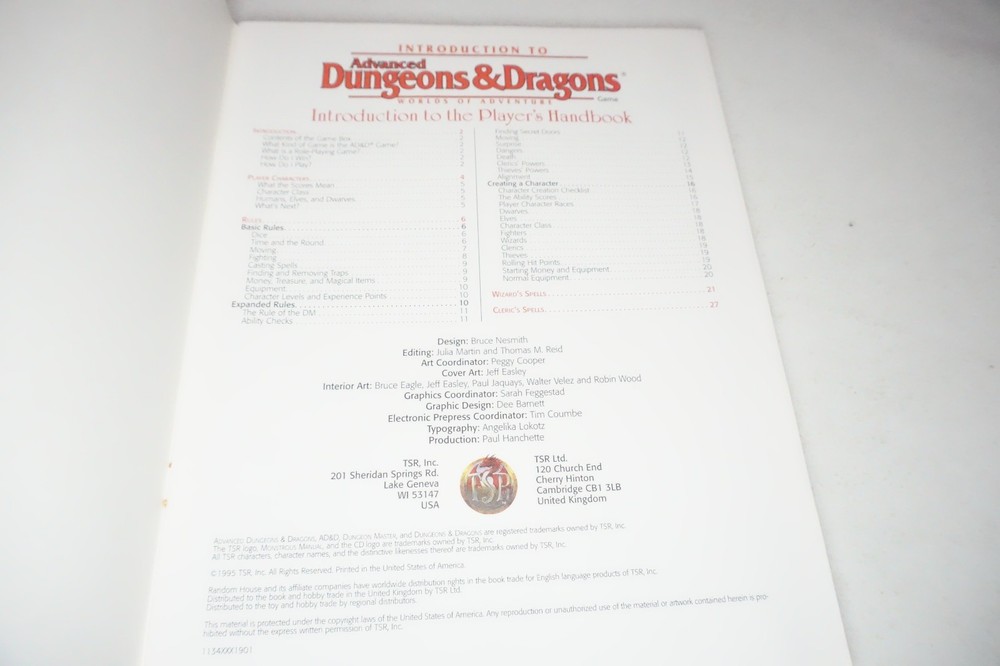 Introduction to Advanced Dungeons & Dragons TSR 1134 No Dice