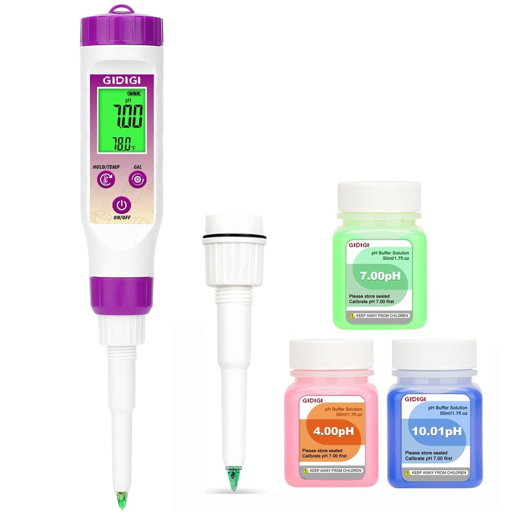 GIDIGI Digital pH Meter Food with Replaceable Probe Spear Tip Tester...