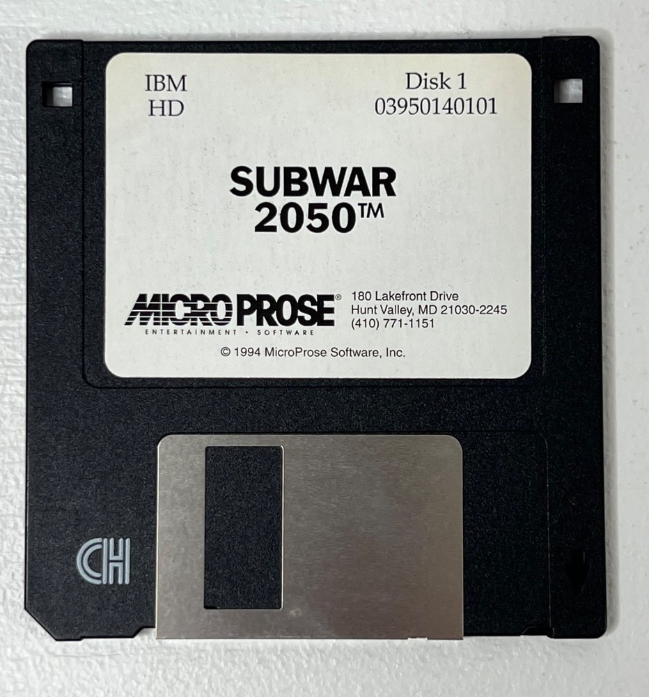 SUBWAR 2050 IBM PC Game on 3.5" Floppy Disks Untested