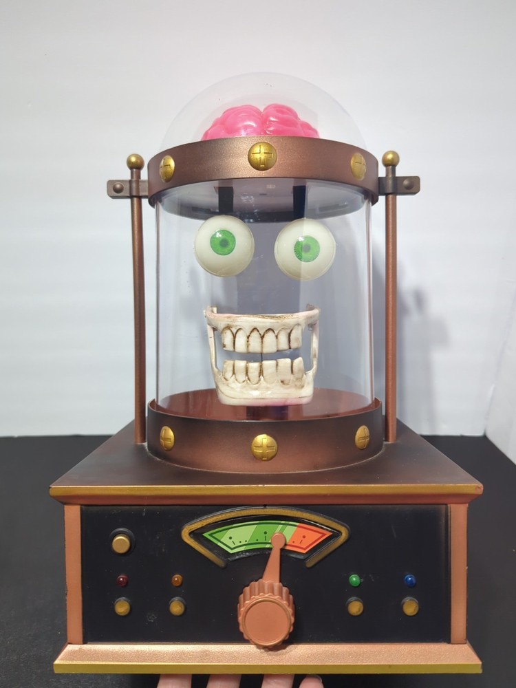 Rare Gemmy Mad Lab Animated Light And Talking Brain Halloween Tested