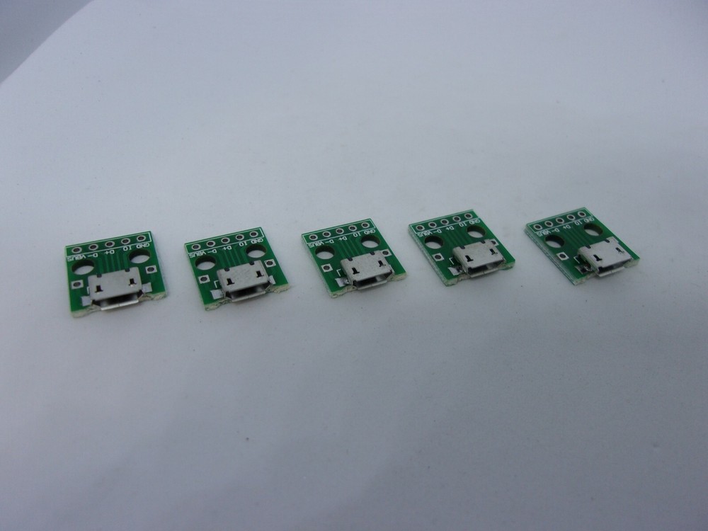 5 Pcs Pack MICRO USB to DIP Adapter 5 Pins Type B Socket PCB Prototype Board Lot
