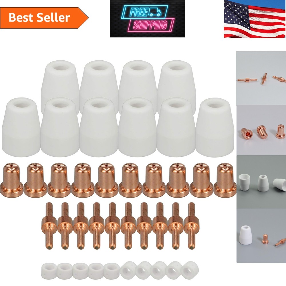 Multi-Colored 40PCS Plasma Cutter Tips & Electrodes for High Performance
