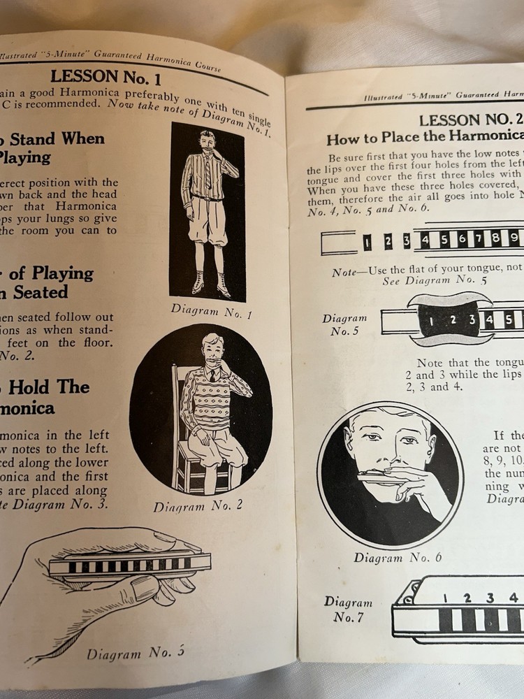 5 Minute Harmonica Course Booklet 1926 Cole Publishing