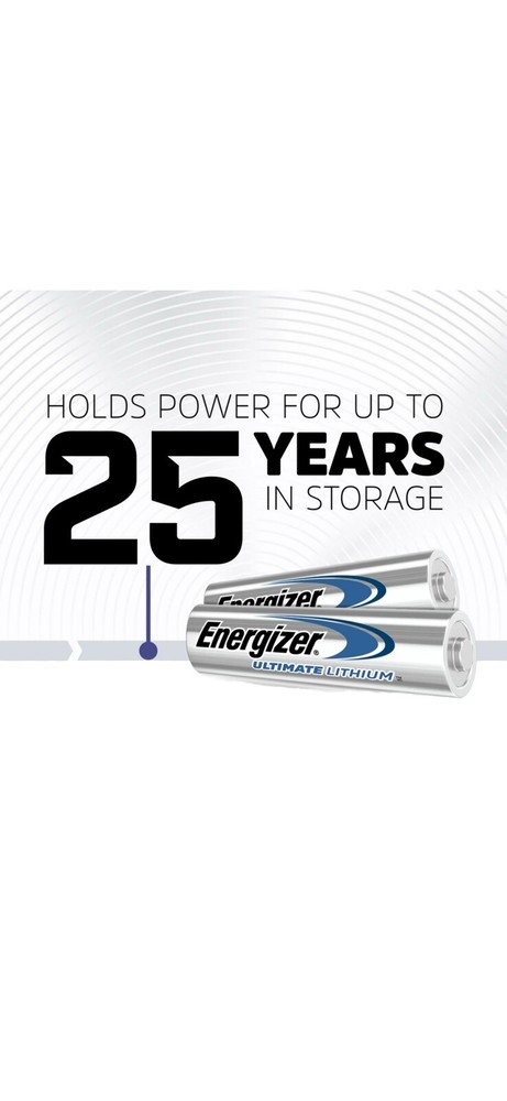 Energizer Ultimate Lithium 18 AA Single Use Batteries Sealed Package Exp.12/2050