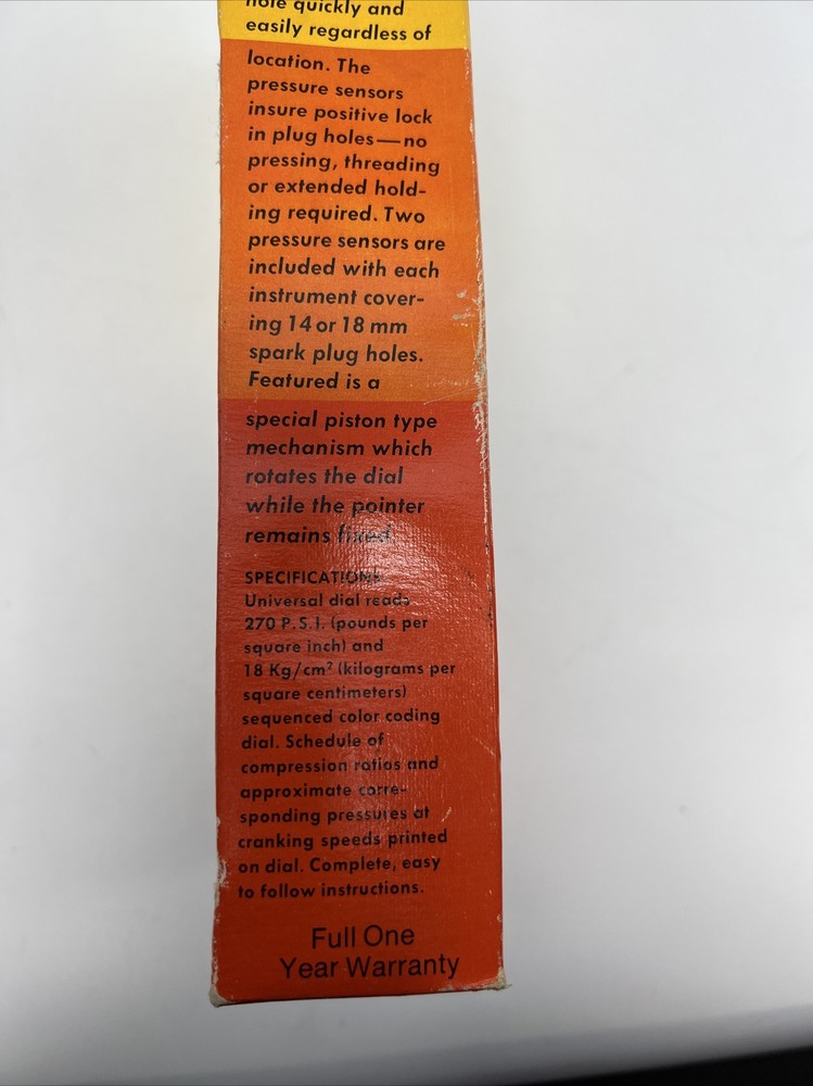 Vintage RAC Rotating Dial Engine Compression Tester Seal-Kwic Model 1539 EUC