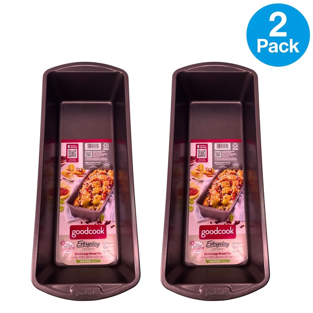 GoodCook Nonstick Extra Large Bread Loaf Pan 2 Pack New