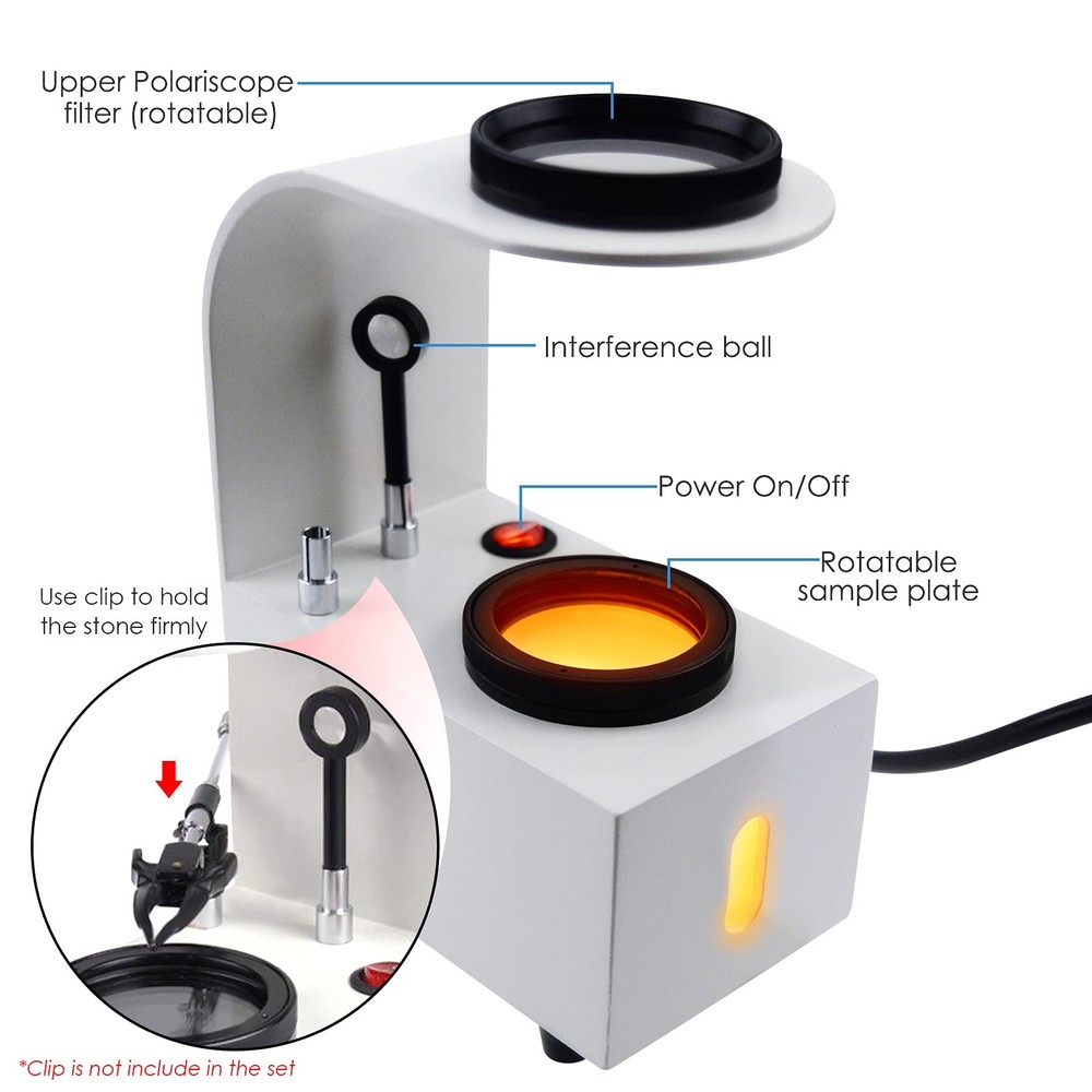 Polariscope LED Light with Glass Rotatable Filters, Desktop