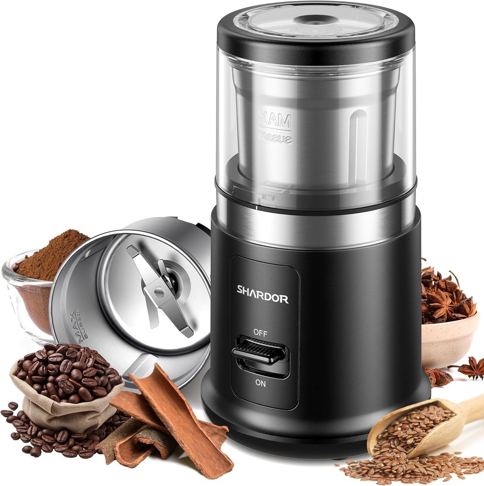 Multi-Functional One Touch Grinder - Removable Bowl for Coffee, Spices, & Herbs