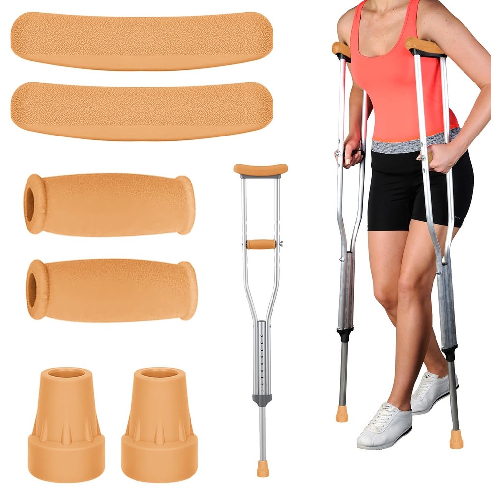 Replacement Crutch Pads, 6 Pcs Accessory Large, Yellow