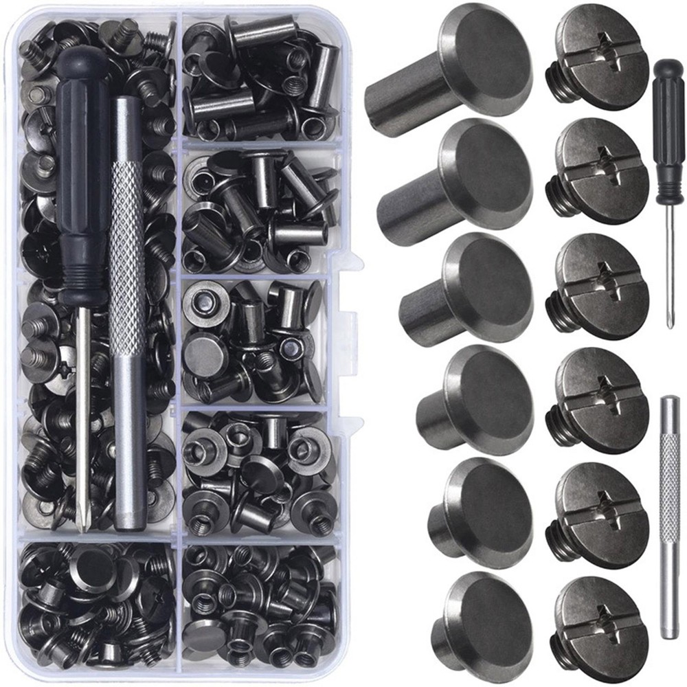 For DIY Leather Working 6 sizes Chicago Screws Leather Working Rivet Kit