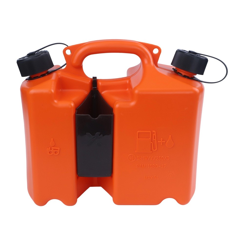 Practical 5L Oil Combi Can With Integrated Tool Carriers For Chainsaw Users