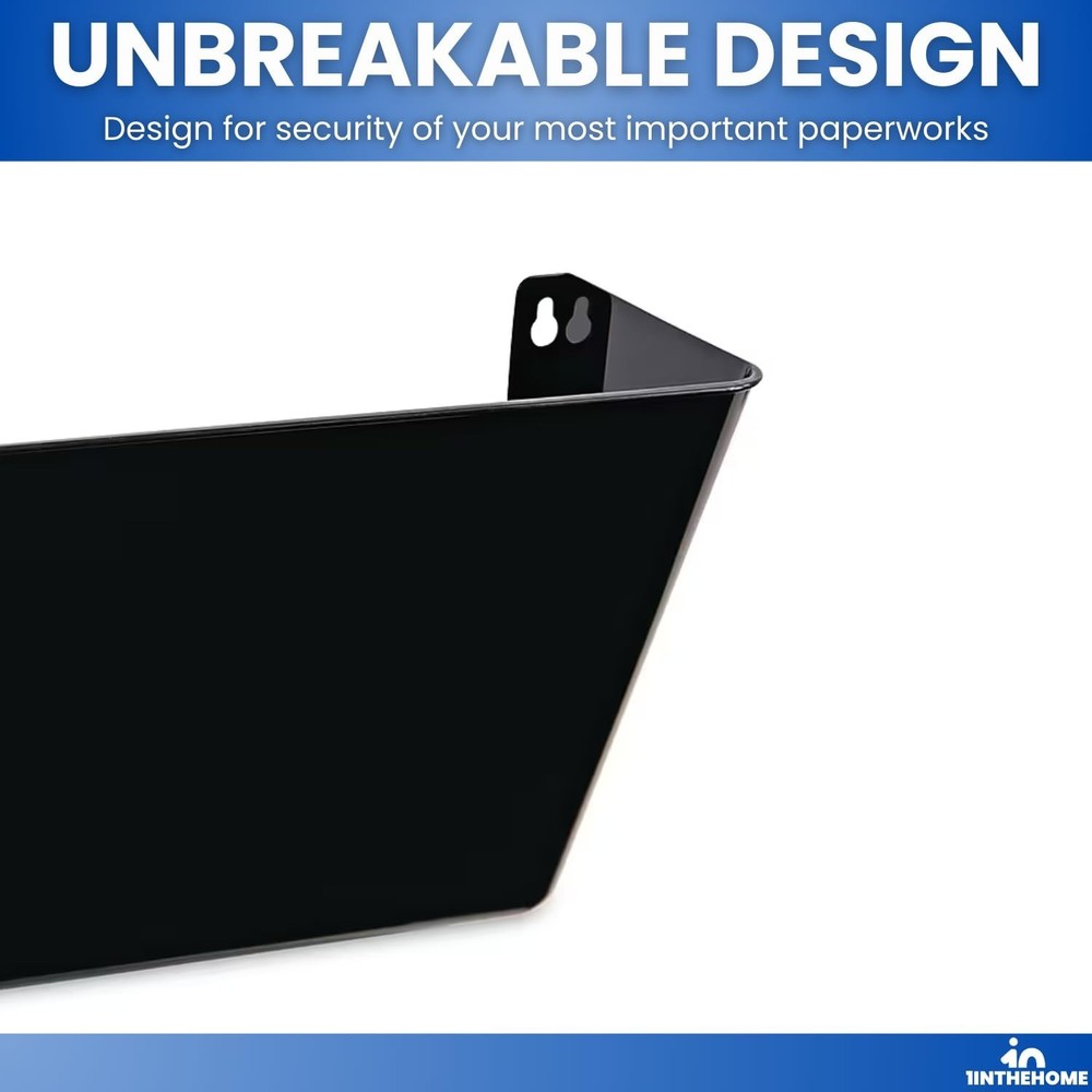 Single Pocket Black Wall File, Letter Size 1 Pocket