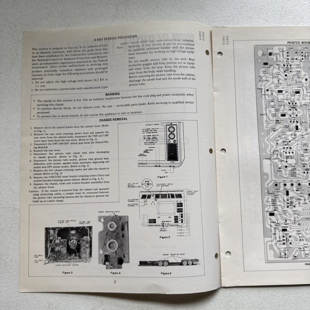 Sharp Electronics Color Television Models C-1951 & C-1952 Service Information