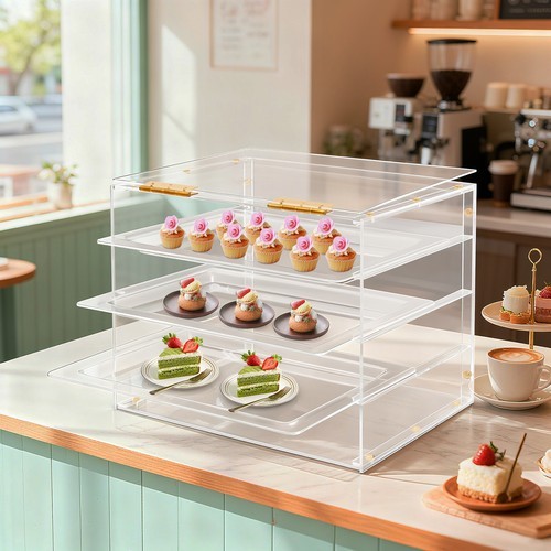 3-tier Acrylic Display Case Bakery Pastry Display Case Cookie Display Cabinet