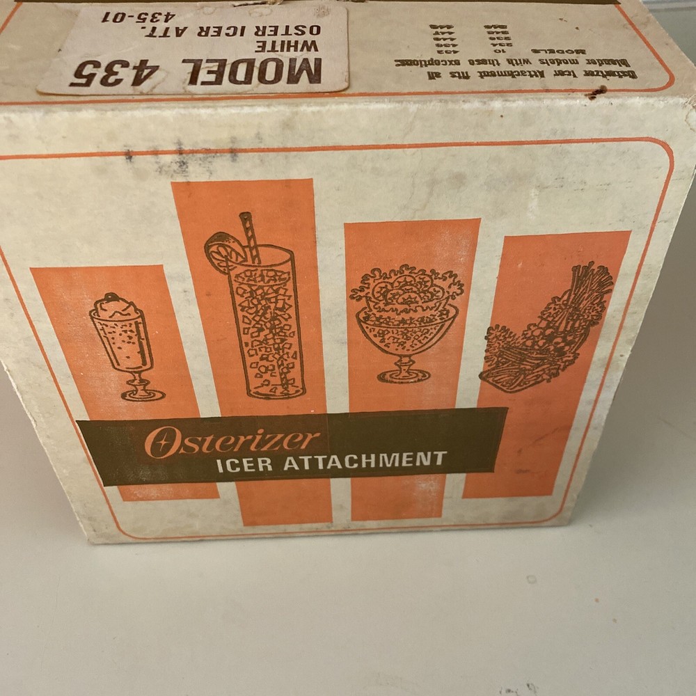 VINTAGE OSTERIZER ICER ATTACHMENT NEW IN BOX white 435-01