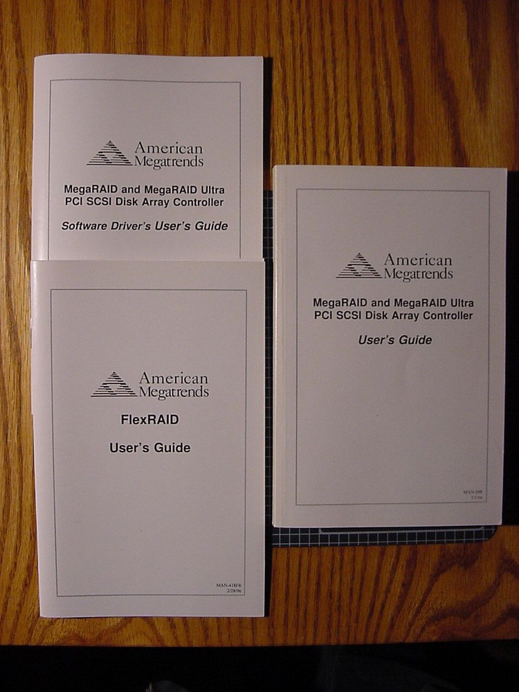 American Megatrends MegaRAID PCI SCSI Disk Array Controller & FlexRAID Guides