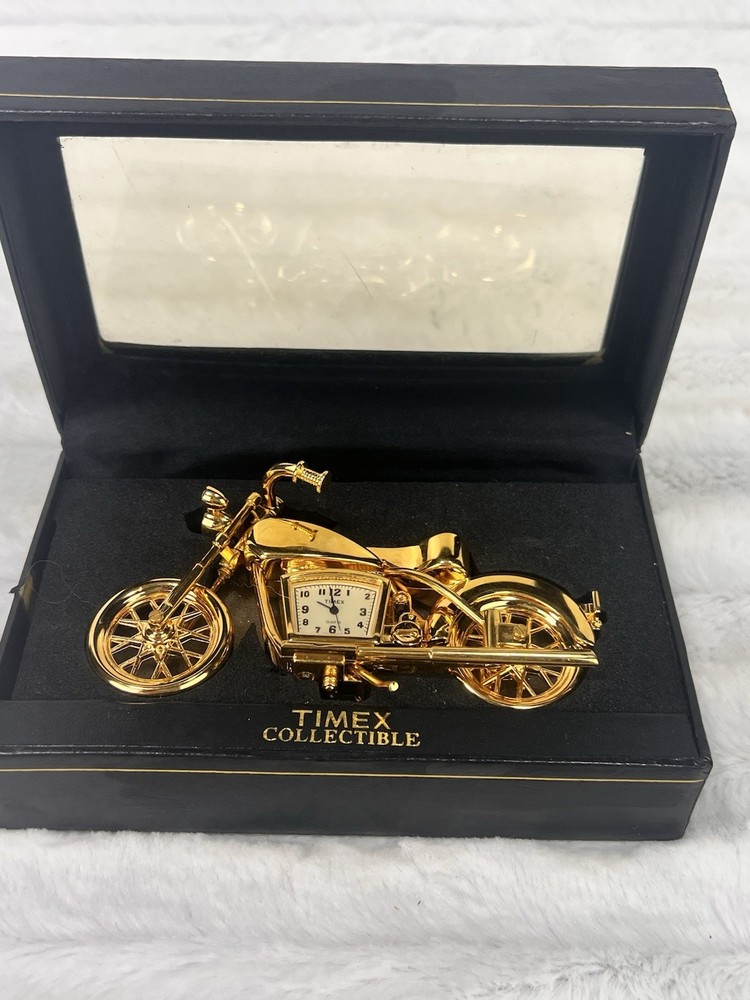 TIMEX Quartz Movable Motorcycle Collectible Mini Clock (Read)