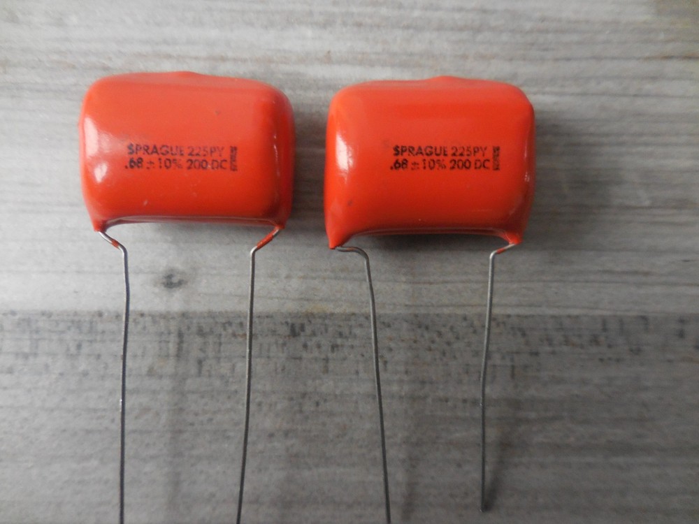 Two (2X) Sprague .68uf 225PY "Orange Drop" NEW 10% 200VDC 2- Pcs