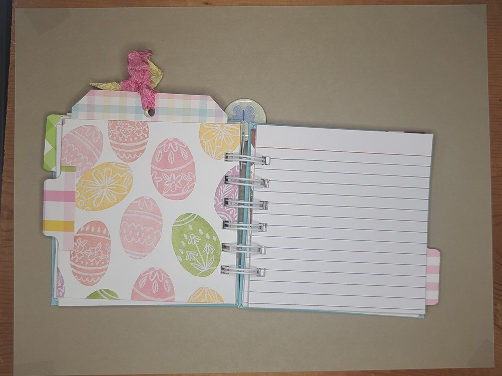 Little cinched journal notebook, Easter, handmade