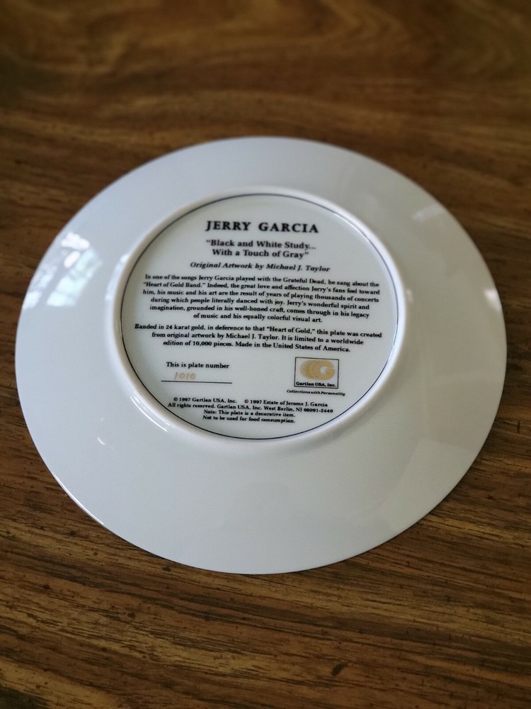 Jerry Garcia Plate Black & White Study...