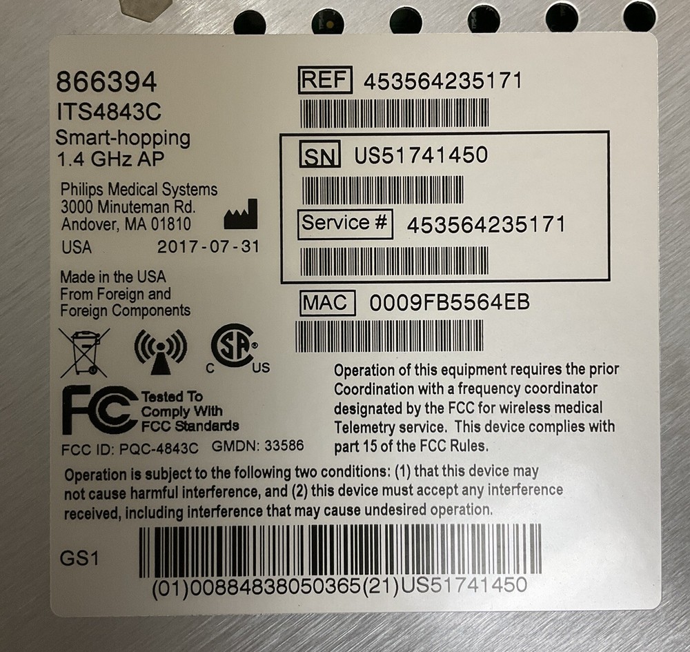 Philips ITS4843C Smart Hopping Core Access Point 1.4 GHz AP | Ref 453564235171
