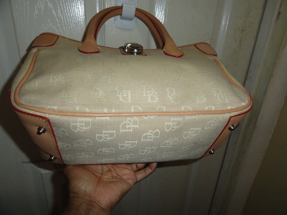 DOONEY & BOURKE DOUBLE SHORT LEATHER HANDLE SATCHEL BAG