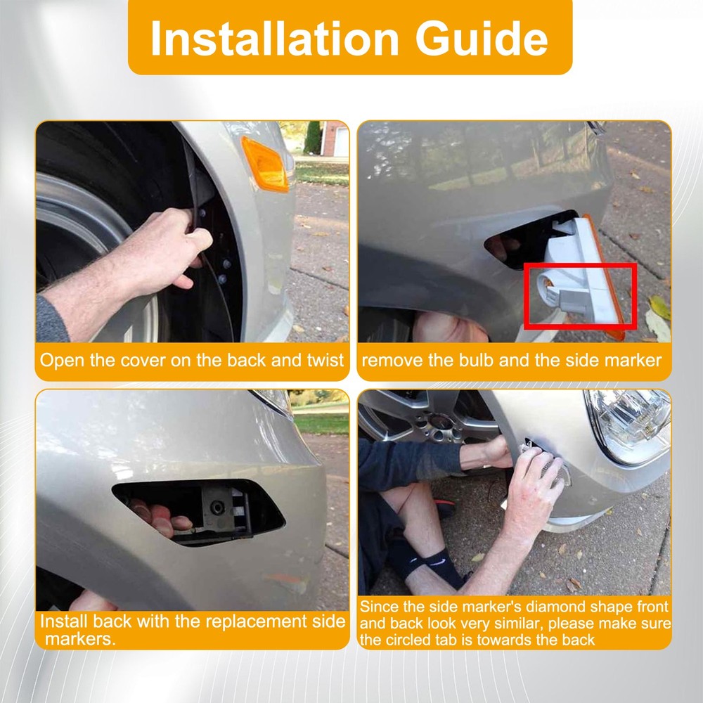 Left Right Front Side Marker Light for 2010 2011 2012 2013 Mercedes Benz New