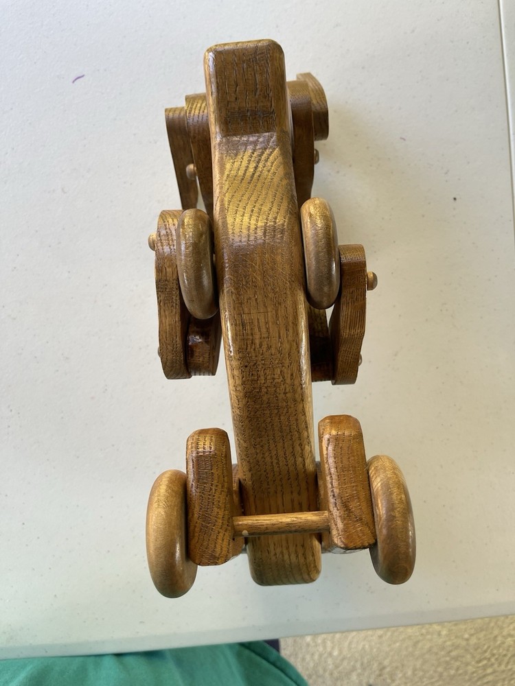 handcrafted wooden dachshund pull toy