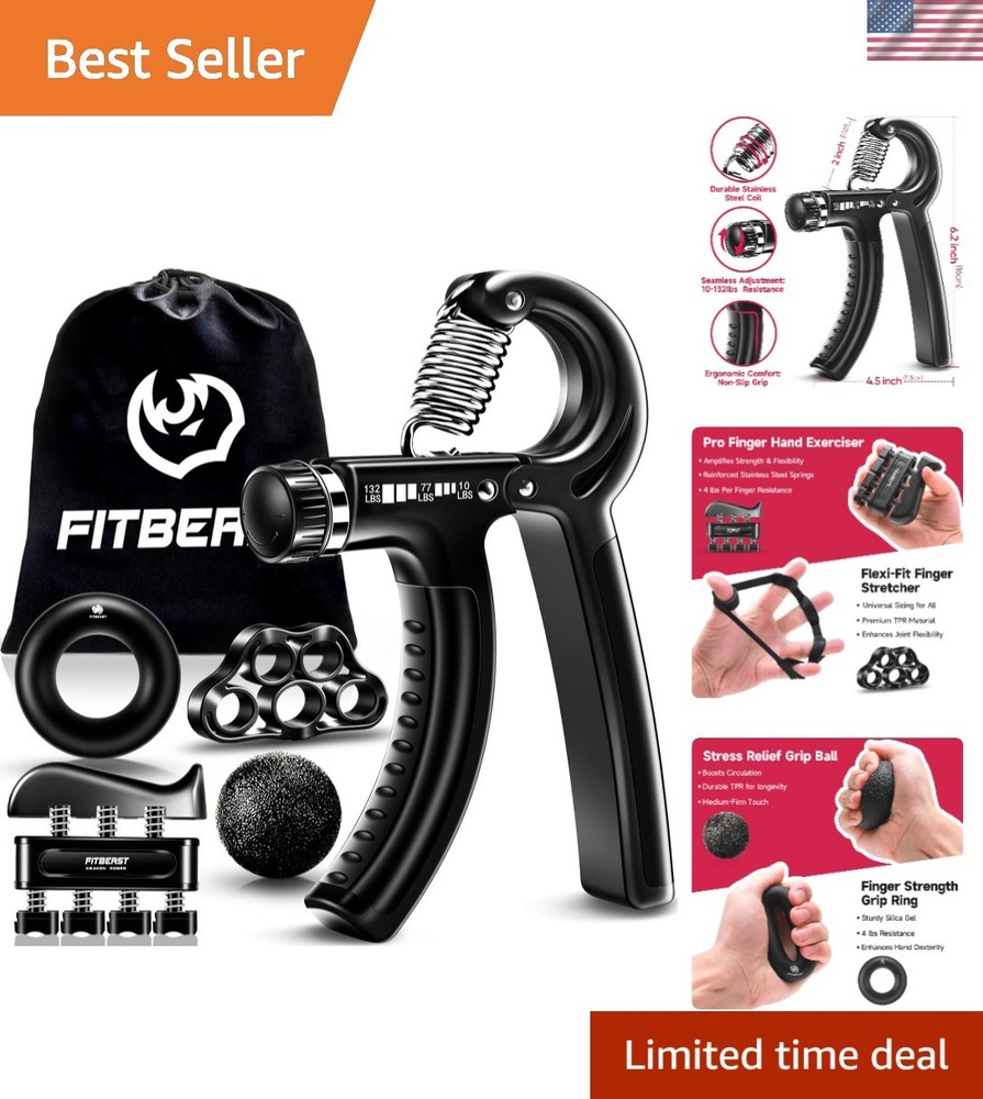 Forearm Strengthener Hand Grip Kit - Adjustable Resistance for Strength Training