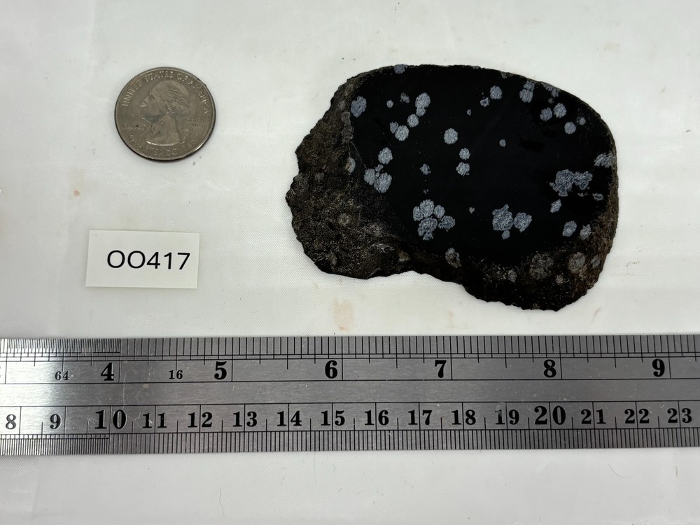 Snowflake Obsidian Slab Lapidary Cabbing Knapping Combo ship avail