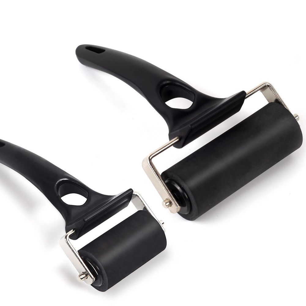 2 Pack Rubber Roller Brayer for Crafting - Ink Roller Tool for Printmaking Gl...