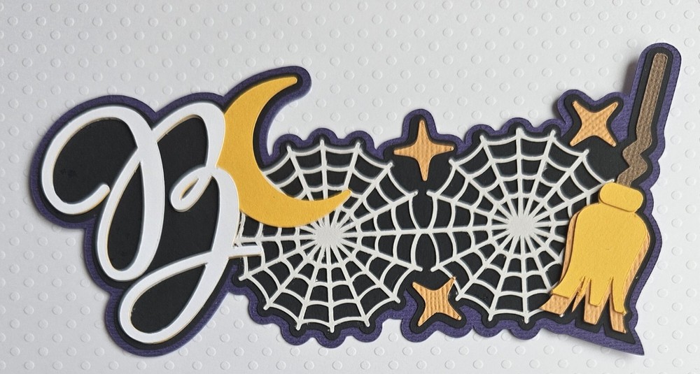 Boo Halloween Title. Scrapbook, Card making Paper Piecing.