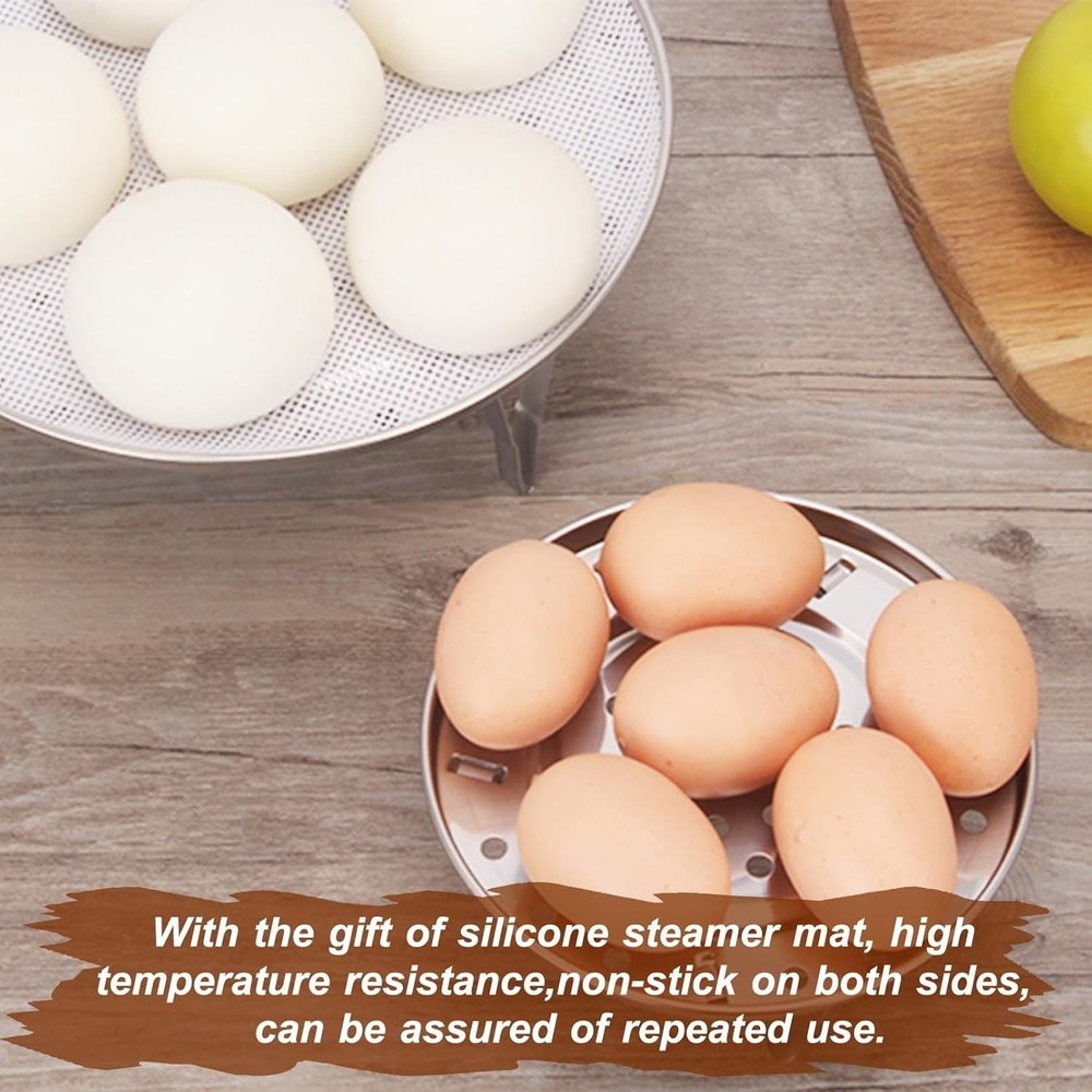 7.9-Inch Round Steamer Basket - Durable Stainless Steel with Stackable Design