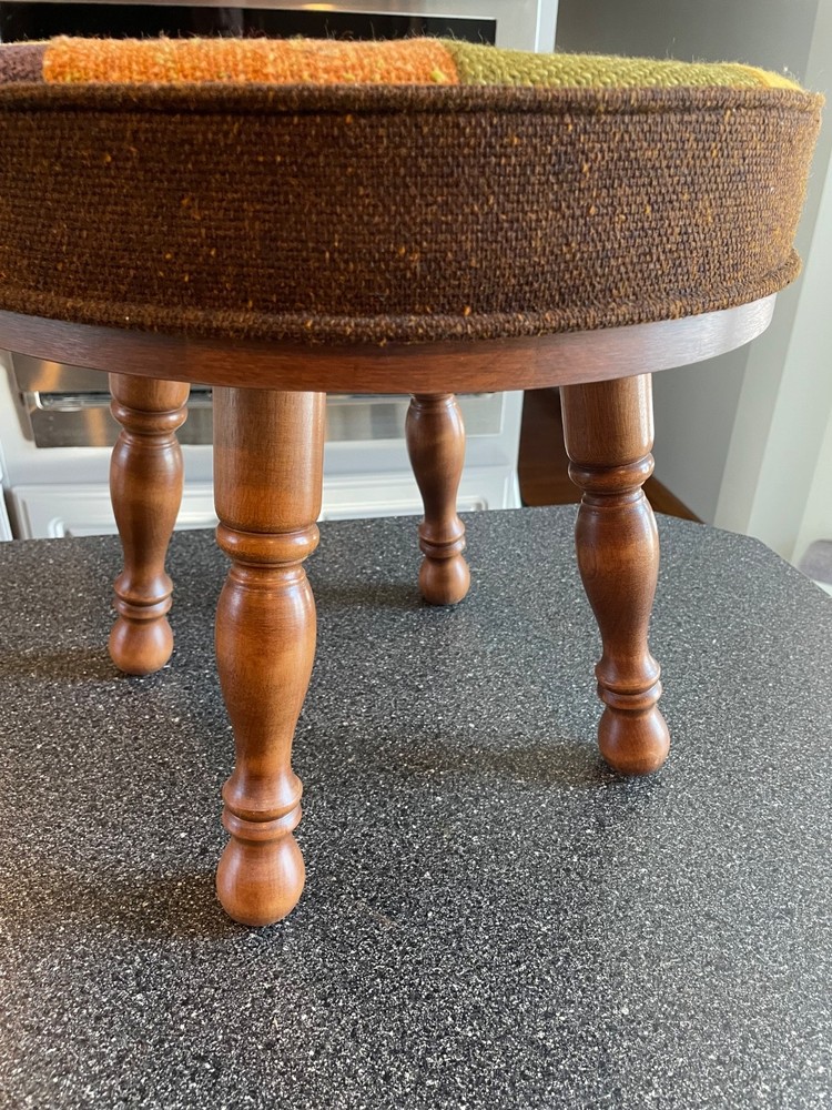 Vintage MCM Tapestry wool foot stool