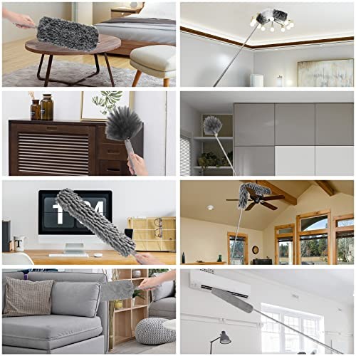 Microfiber Feather Duster with Extension Pole 30 to 100 inches,