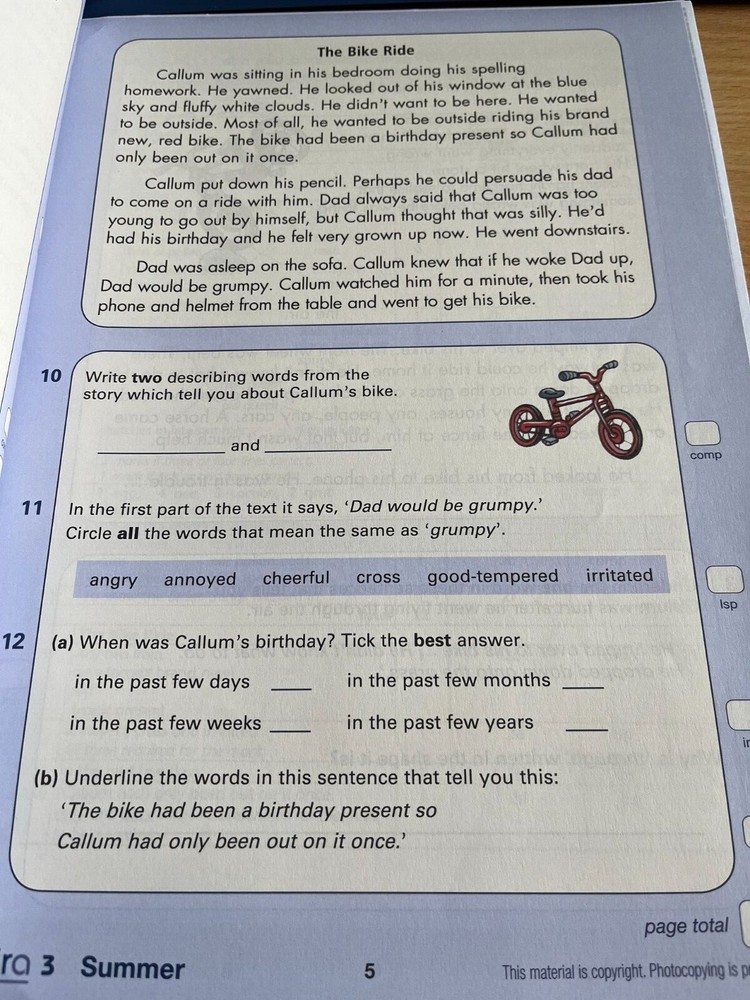 PIRA (PROGRESS IN READING ASSESSMENT) SUMMER YEAR 3. SEE ITEM DESCRIPTION
