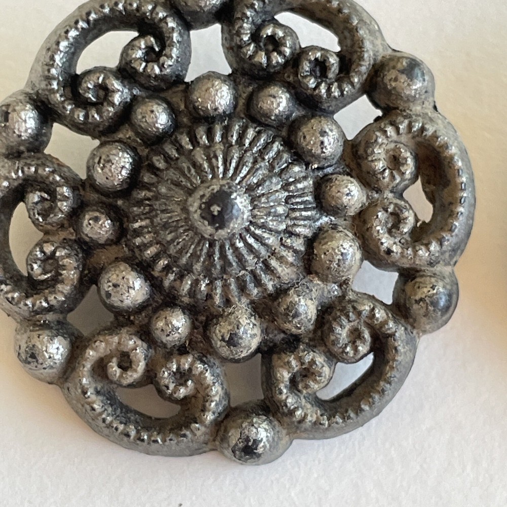 4 Cut Out Vintage Plastic Buttons 1 1/8”