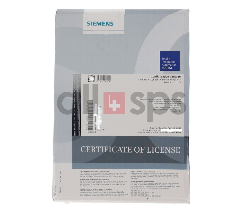 SIEMENS DESIGN PACKAGE SIWAREX FTC - 7MH4900-3AK03 (NS)