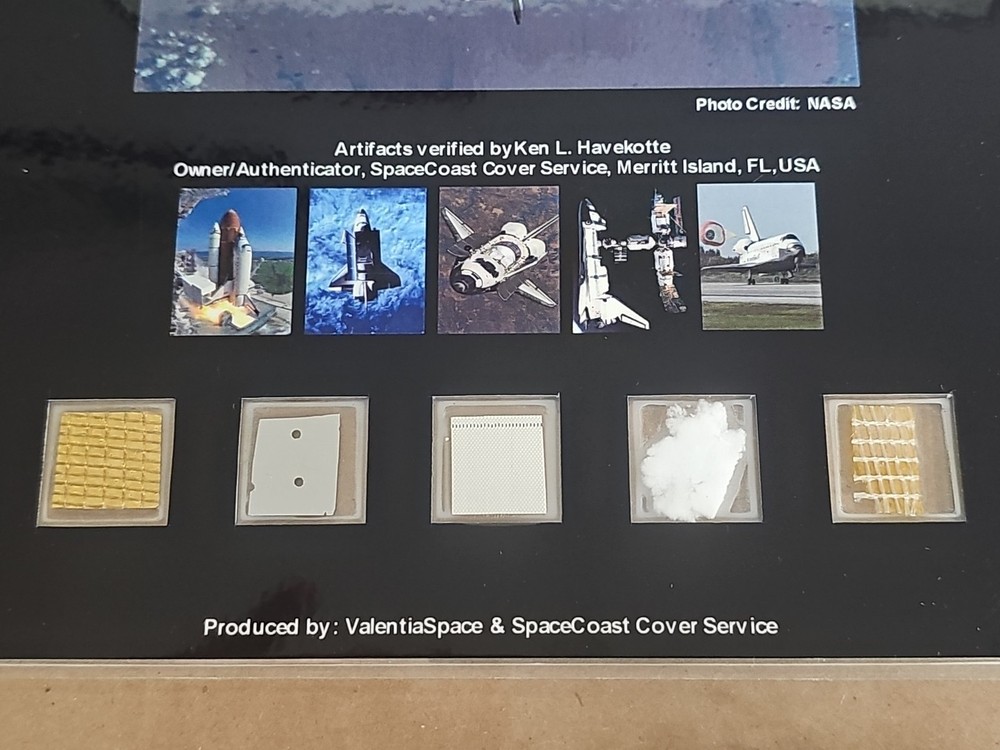 NASA SPACE SHUTTLE PROGRAM FLOWN ARTIFACTS FROM 5 MISSIONS