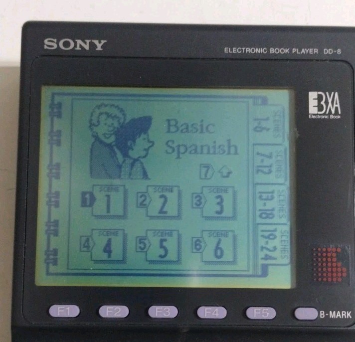 Sony DD-8 Electronic Book Player Multi-Media Data Discman w/ Case & Spanish Disk