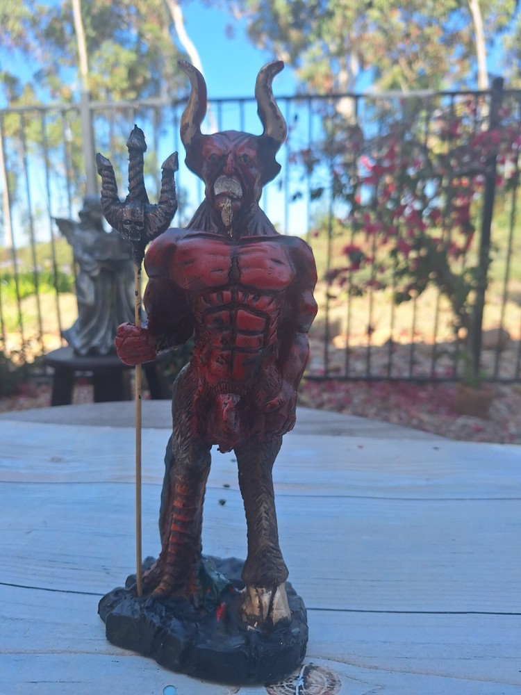 Satan Size 12" X 4" Color Red / Resin/ Devil / Evil / Statue Figurine