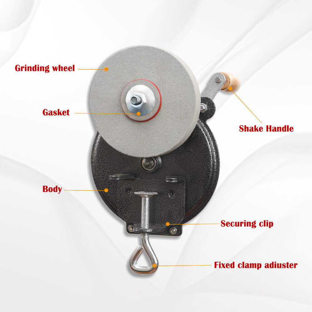 6” Hand Grinder Bench Mount Hand Crank Grinder Sharpener Tool Knives Sharpener