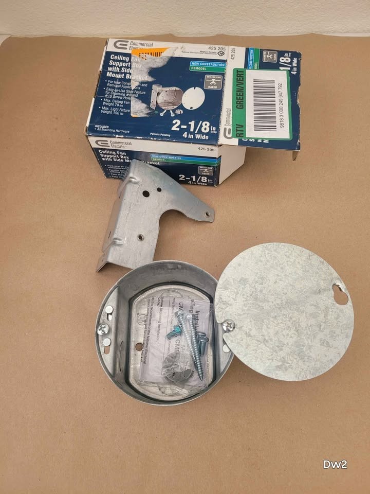 Commercial Electric Ceiling Fan Support Box with Side Mount Bracket