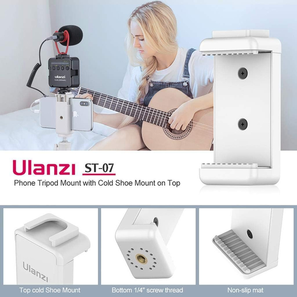 ST-07 Phone Tripod Stand White, White