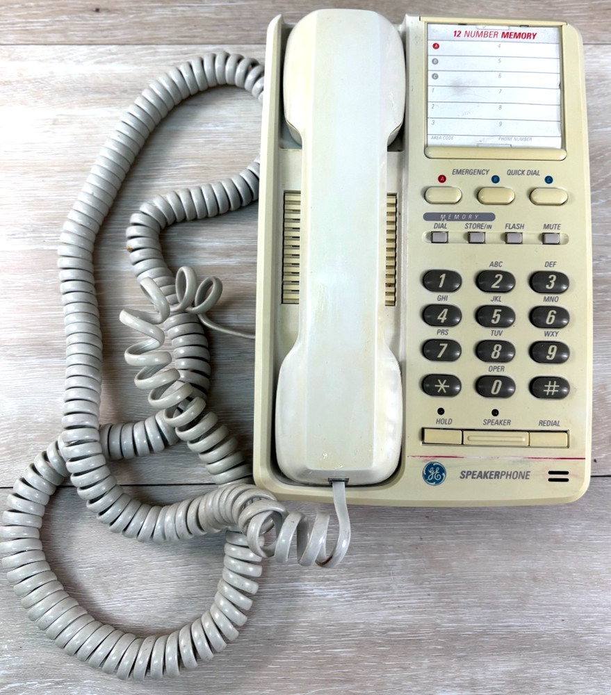 Vintage GE #2-9320A Corded Beige Speakerphone
