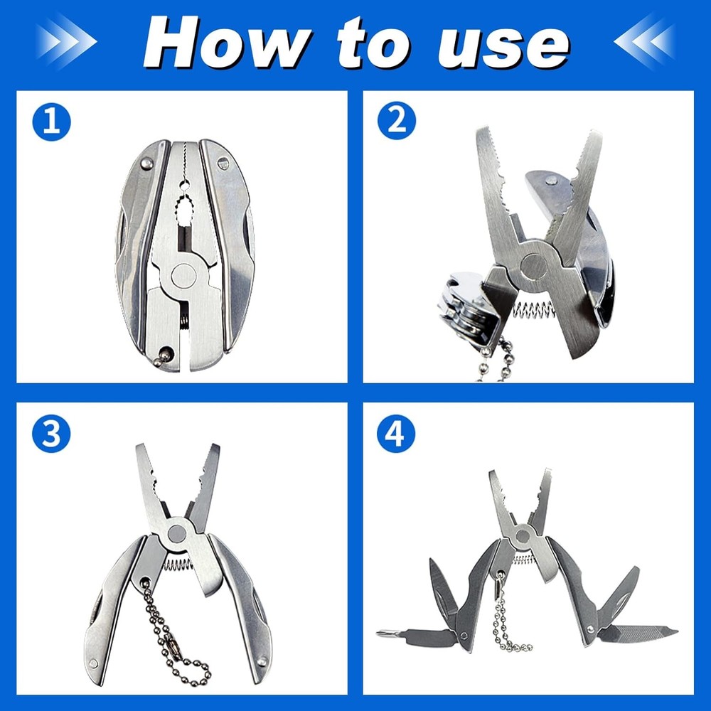 6-in-1 Stainless Steel Multifunctional Pliers Multi Tools Set with Sheath